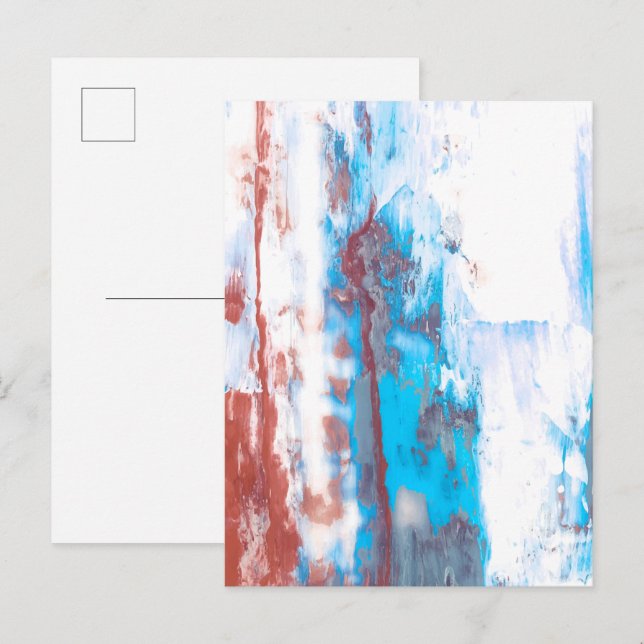 Colourful abstract brush stroke background  postcard (Front/Back)