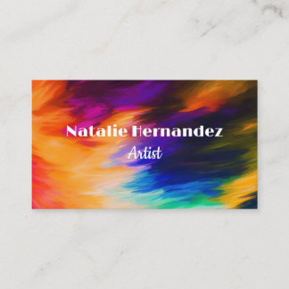Colourful abstract brush strokes business card
