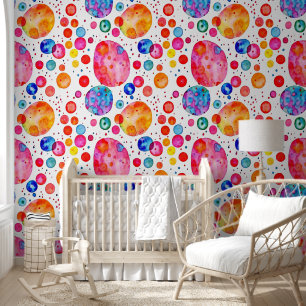 Colourful Abstract Bubbles Watercolor  Wallpaper