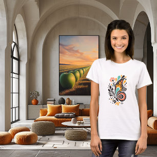Colourful Abstract Butterfly Art Design T-Shirt
