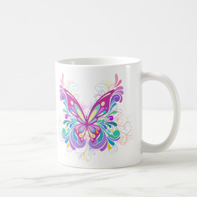 Colourful Abstract Butterfly Coffee Mug (Right)