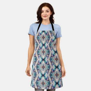 Colourful abstract butterfly design apron