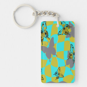 Colourful Abstract Butterfly Key Ring
