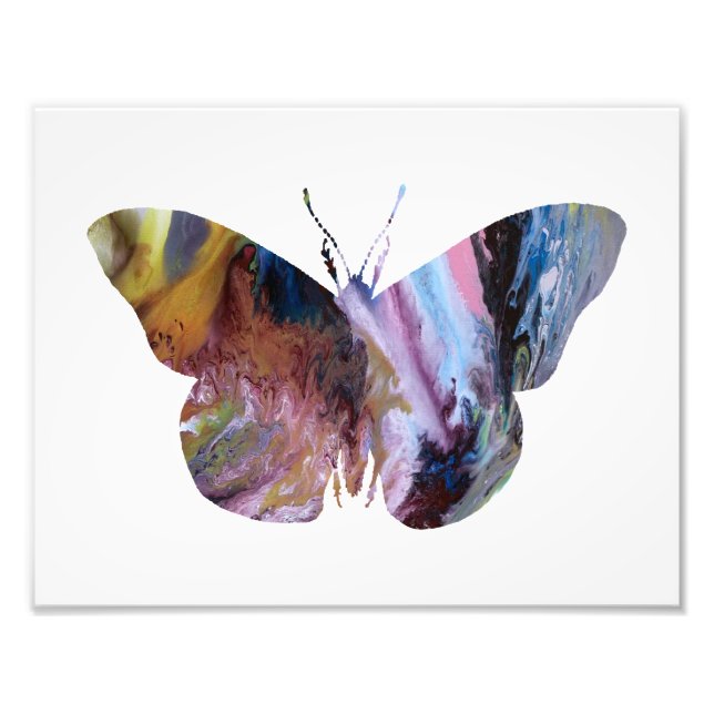 Colourful abstract Butterfly silhouette Photo Print (Front)
