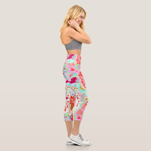 Colourful Abstract Capri Leggings