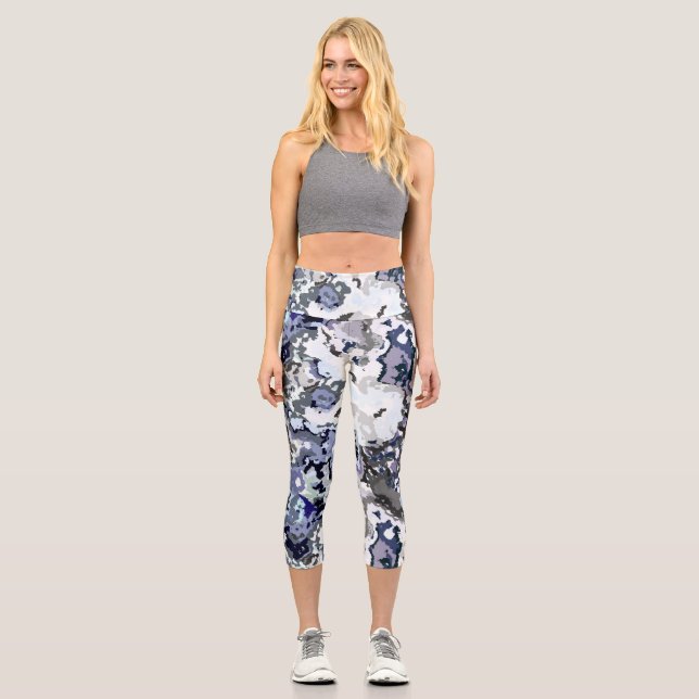 Colourful Abstract Capri Leggings (Front)