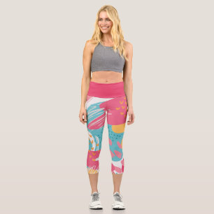 Colourful Abstract Capri Leggings