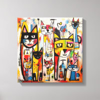 Colourful Abstract Cat new Art