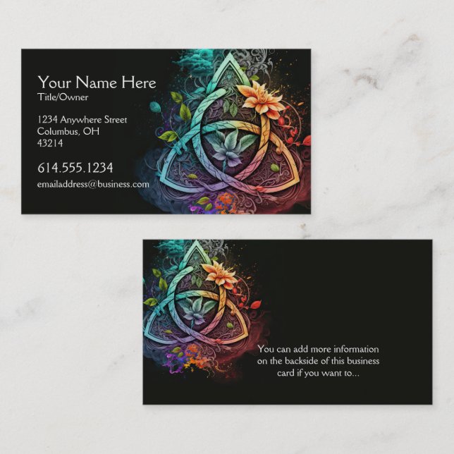 Colourful Abstract Celtic Desig Irish Business Car Business Card (Front/Back)
