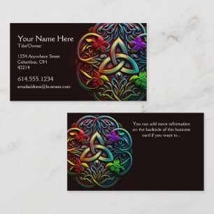 Colourful Abstract Celtic Desig Irish Business Car Business Card