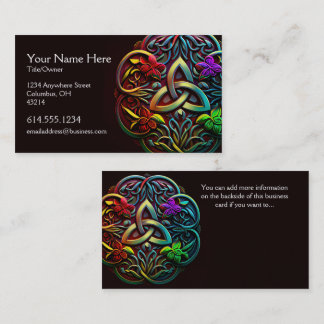 Colourful Abstract Celtic Desig Irish Business Car Business Card