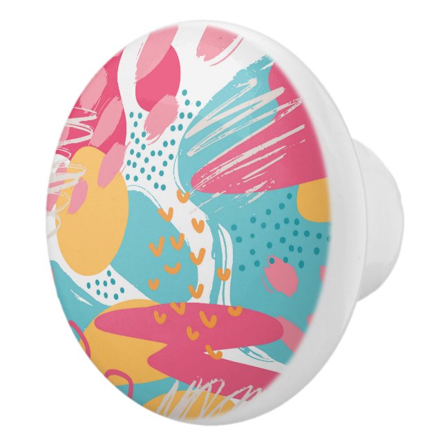 Colourful Abstract Ceramic Knob (Right)