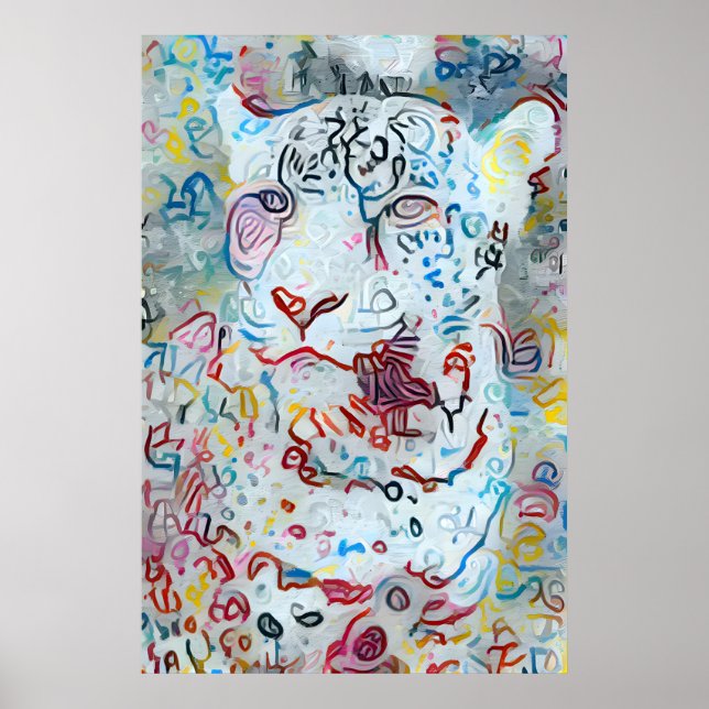 Colourful Abstract Cheetah Poster (Front)