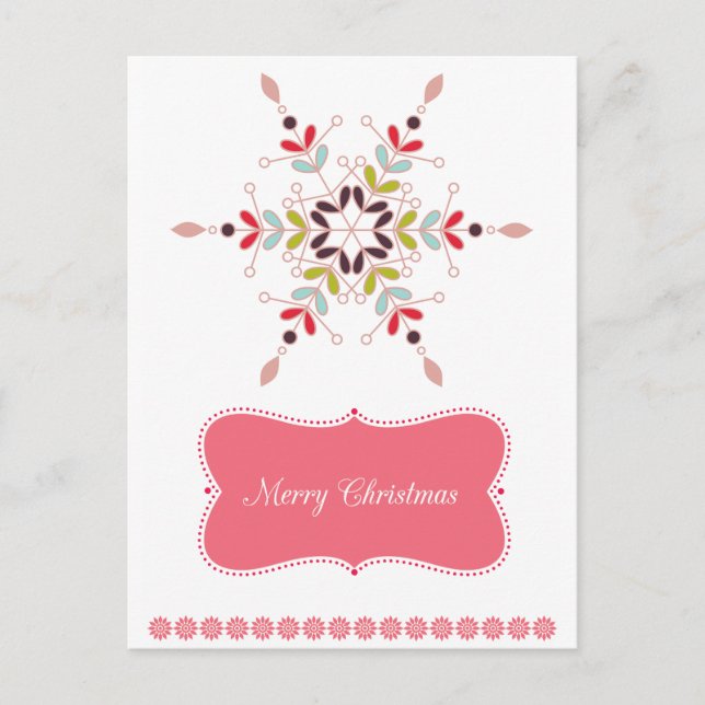 Colourful Abstract Christmas Star Holiday Postcard (Front)