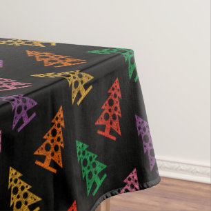 Colourful Abstract Christmas Tree Pattern  Tablecloth