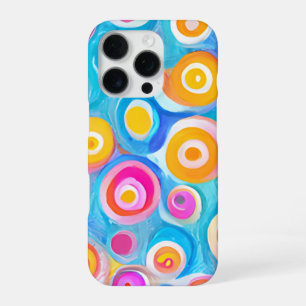 Colourful Abstract Circle Art Modern Happy Fun iPhone 16 Pro Case