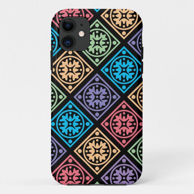 Colourful abstract circles and squares phone cover (Back)