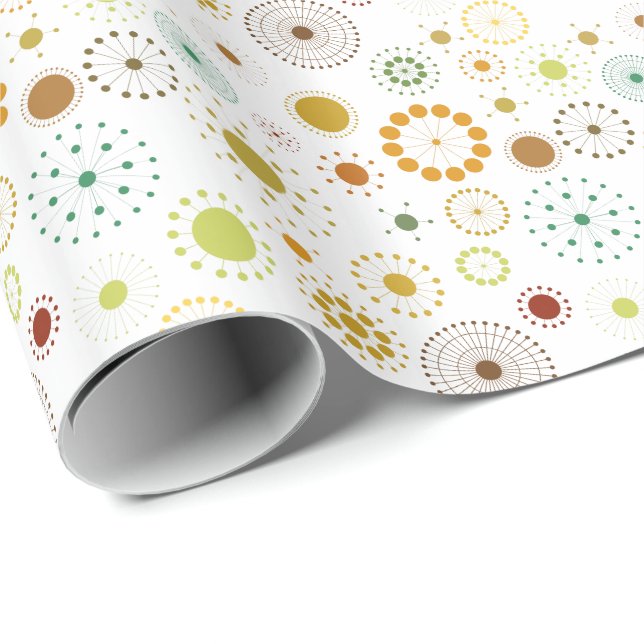 Colourful Abstract Circles And Stars Wrapping Paper (Roll Corner)