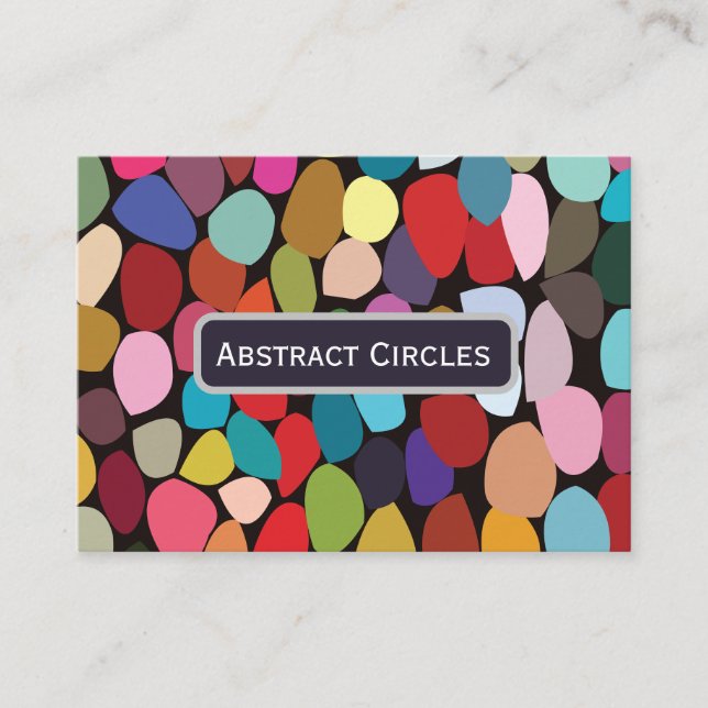 Colourful Abstract Circles  Business Card (Front)