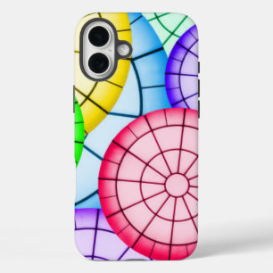 Colourful Abstract Circles Pattern iPhone 16 Plus Case