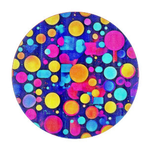 Colourful Abstract Circles Spectrum Cutting Board