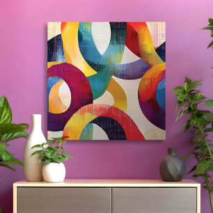 Colourful Abstract Circular Rings Canvas Print