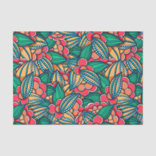 Colourful abstract Cocoa beans illustrated pattern Tissue Paper