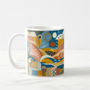 Colourful abstract coffee tea mug cup ceramic