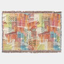 Colourful Abstract Collage Throw Blanket