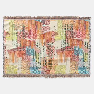 Colourful Abstract Collage Throw Blanket