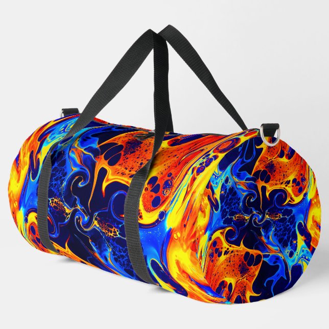 colourful abstract colour wavy   duffle bag (Left Corner)