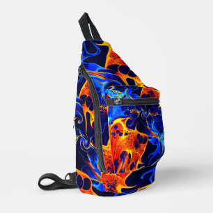 colourful abstract colour wavy sling bag