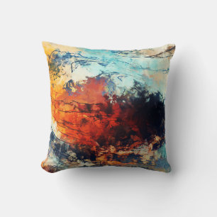 Colourful Abstract Contemporary Artwork Cushion