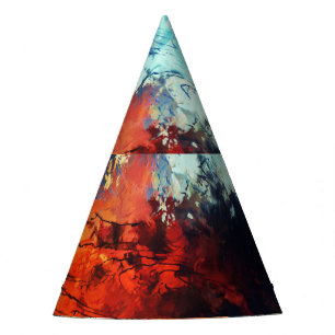 Colourful Abstract Contemporary Artwork Party Hat