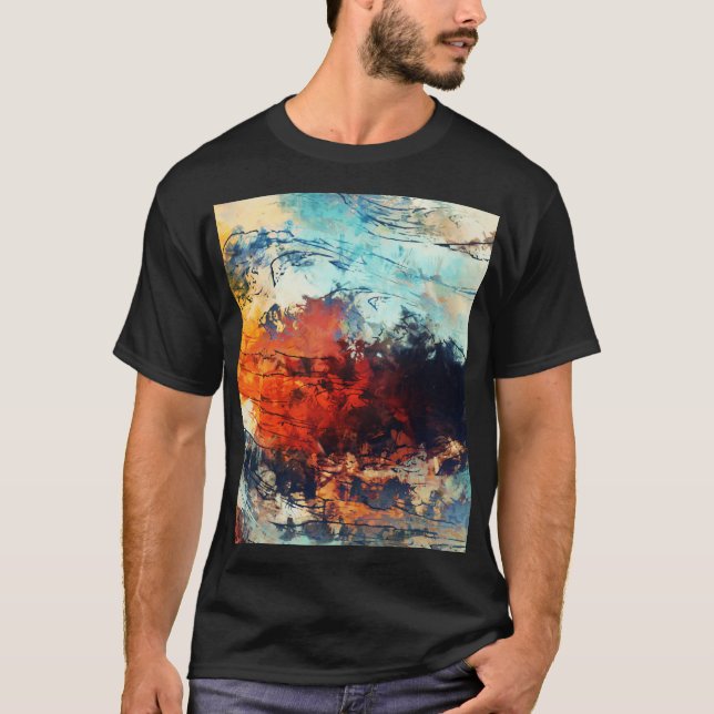 Colourful Abstract Contemporary Artwork T-Shirt (Front)