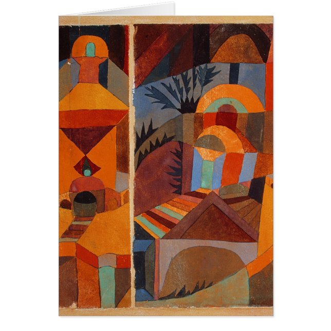 Colourful Abstract Cubism Klee Temple Gardens (Front)