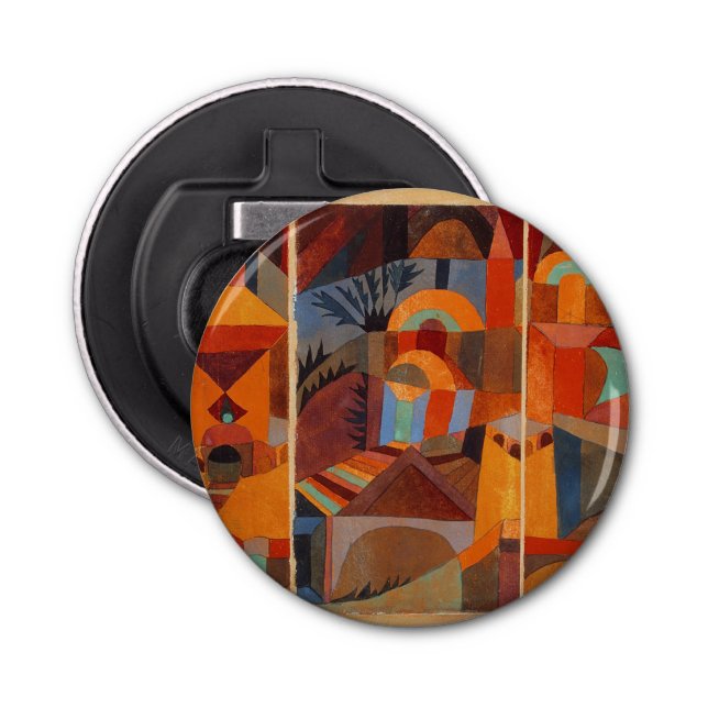Colourful Abstract Cubism Klee Temple Gardens Bottle Opener (Front)