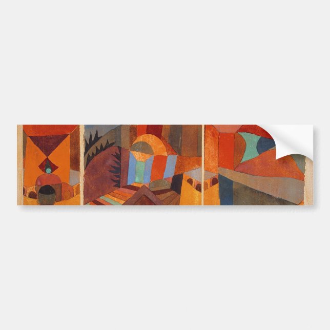 Colourful Abstract Cubism Klee Temple Gardens Bumper Sticker (Front)
