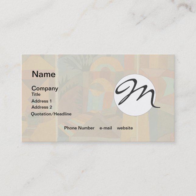 Colourful Abstract Cubism Klee Temple Gardens Business Card (Front)