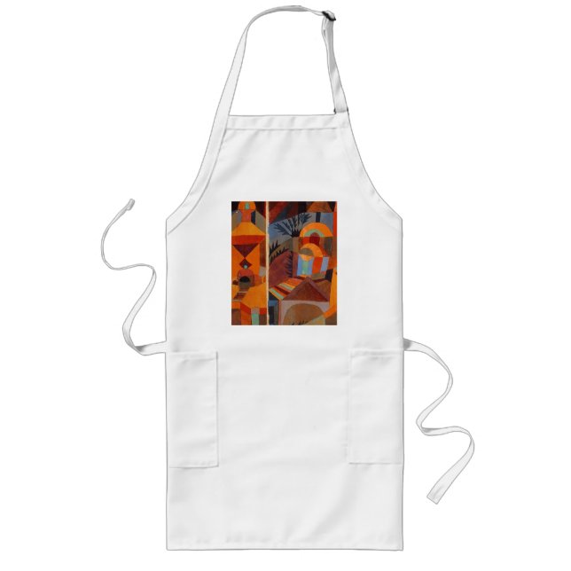 Colourful Abstract Cubism Klee Temple Gardens Long Apron (Front)
