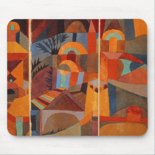 Colourful Abstract Cubism Klee Temple Gardens Mouse Mat
