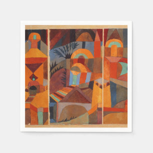Colourful Abstract Cubism Klee Temple Gardens Napkin
