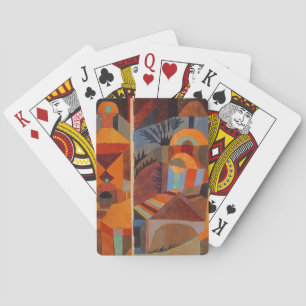Colourful Abstract Cubism Klee Temple Gardens Playing Cards