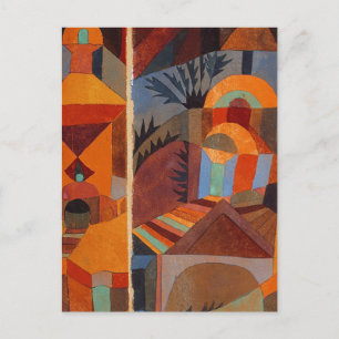 Colourful Abstract Cubism Klee Temple Gardens Postcard