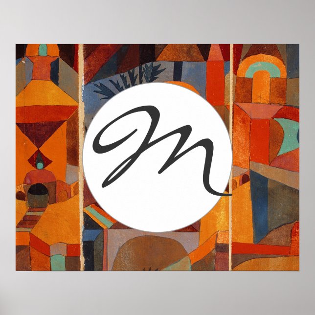 Colourful Abstract Cubism Klee Temple Gardens Poster (Front)