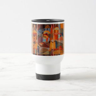 Colourful Abstract Cubism Klee Temple Gardens Travel Mug