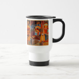 Colourful Abstract Cubism Klee Temple Gardens Travel Mug