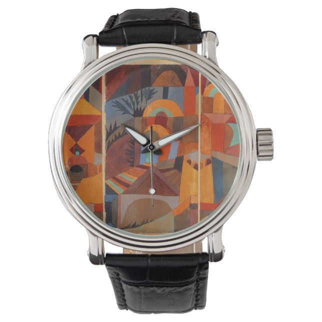 Colourful Abstract Cubism Klee Temple Gardens Watch (Front)