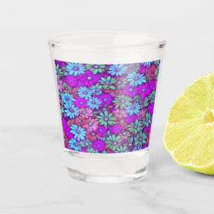 Colourful Abstract Daisies #40 Shot Glass
