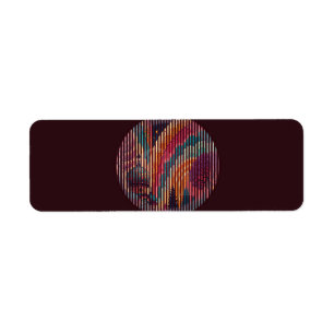 Colourful Abstract Dark Return Address Labels